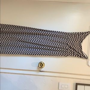 Strapless chevron stripe maxi dress